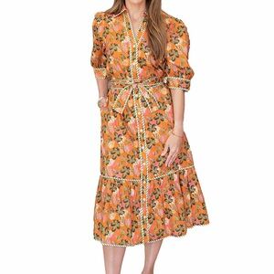 Thml Floral Orange Dress